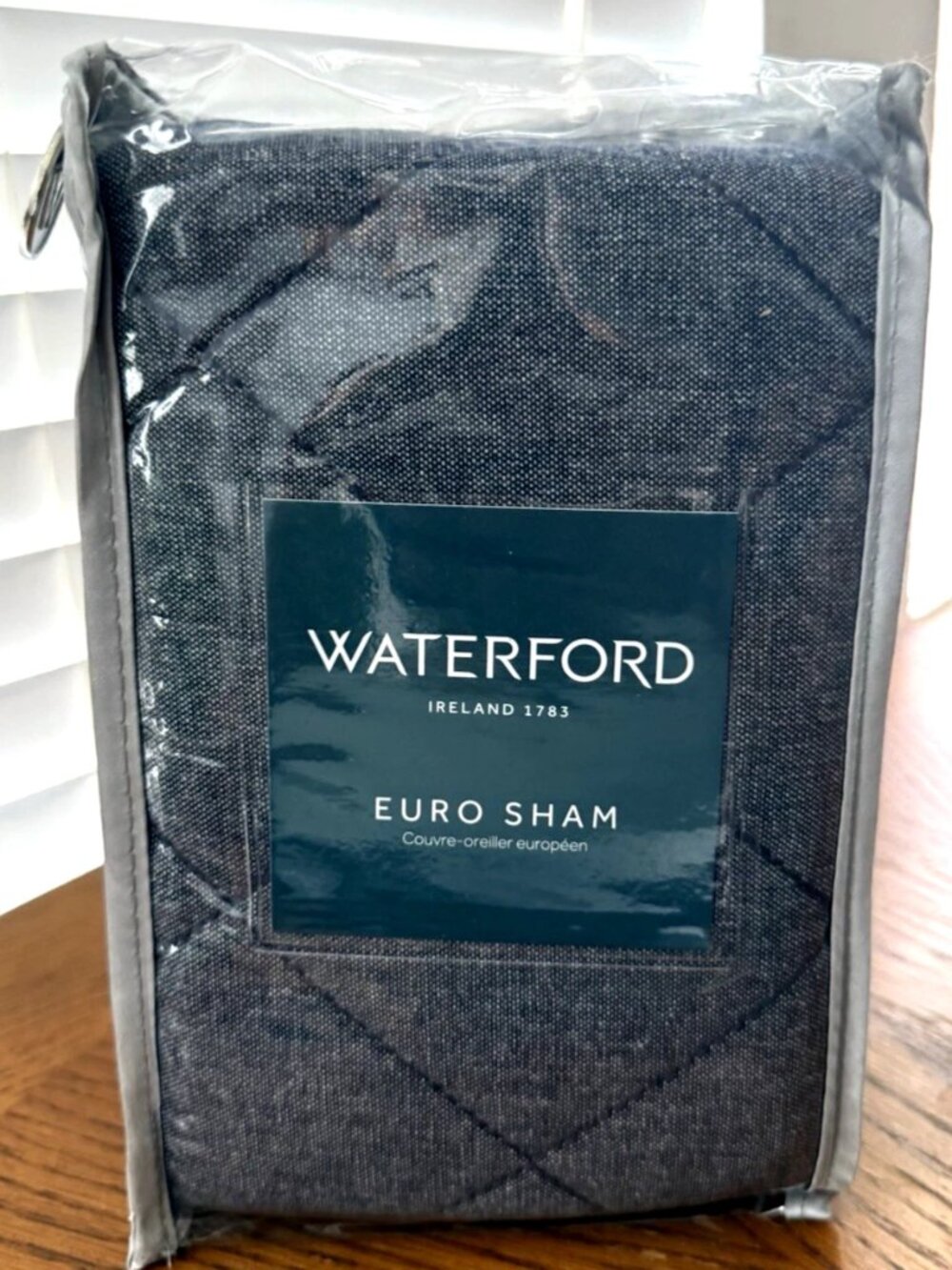 Waterford Chloe Euro Sham Decorative Pillow Cover Luxury Bedding - Navy